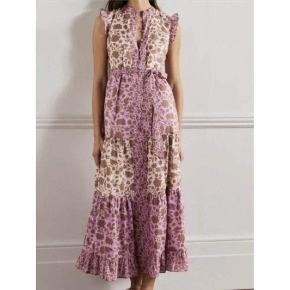 Boden Women's Pink and Cream Dress